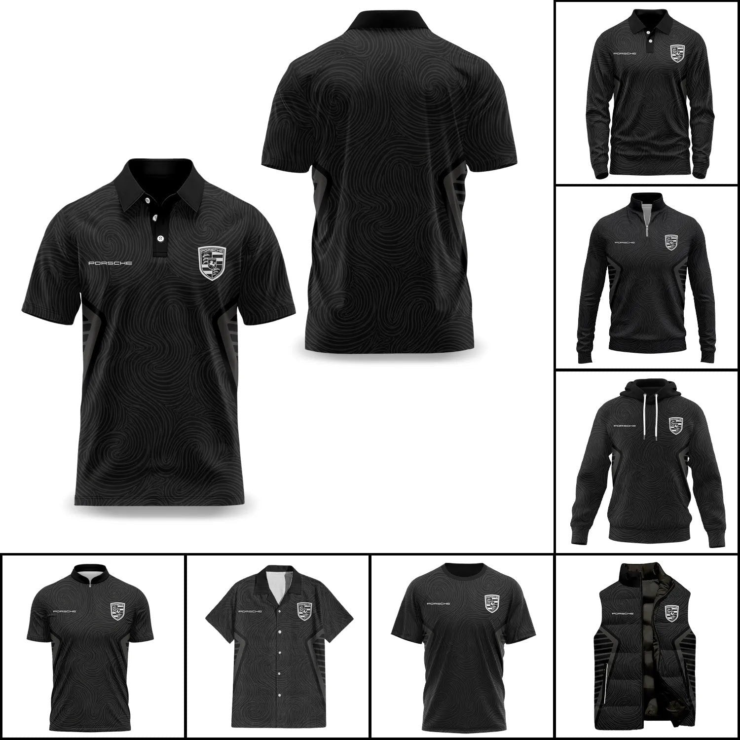 Porsche Apparel | 4-Way Stretch Performance Fabric with Moisture-Wicking Technology | Comfortable Activewear for All-Day Wear 1